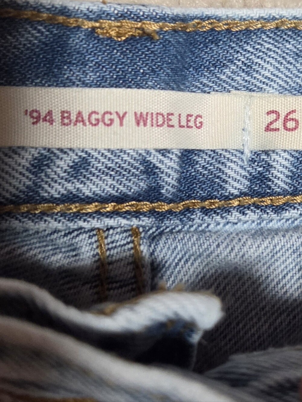 Levis Womens 94 Baggy Wide Leg Blue Jeans Size 26 - Picture 5 of 9